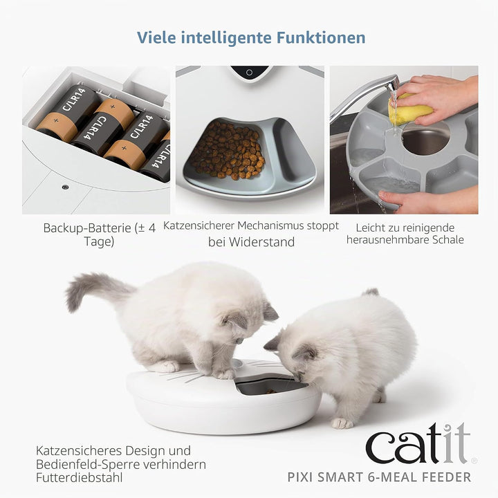Catit - PIXI Smart Futterautomat mit 6 Mahlzeiten (Nassfutter),, Nassfutter
