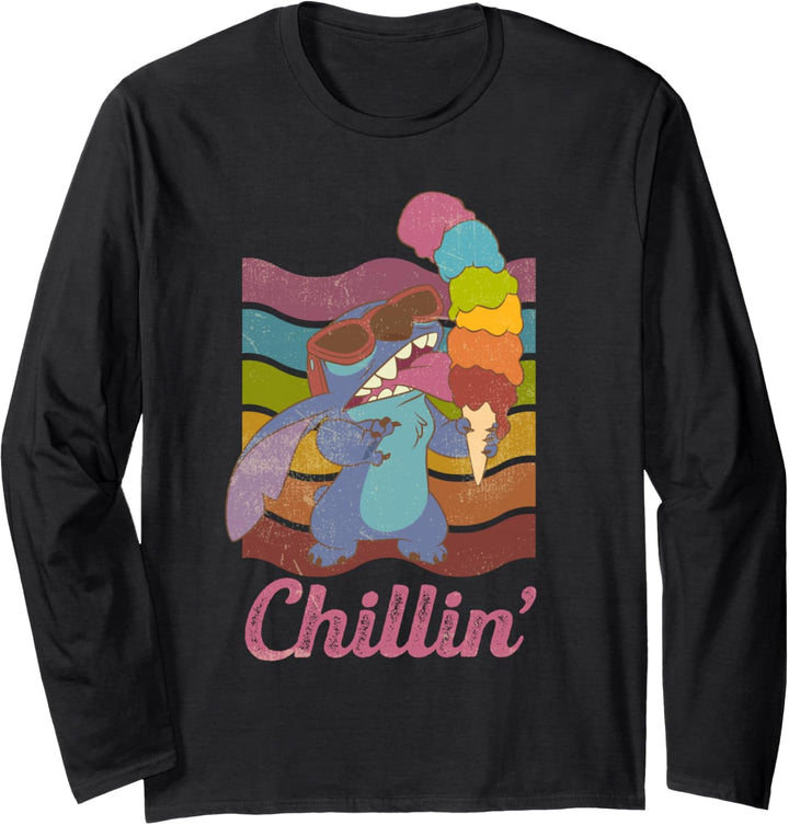Disney Rainbow Stitch Ice Cream Chillin’ Langarmshirt