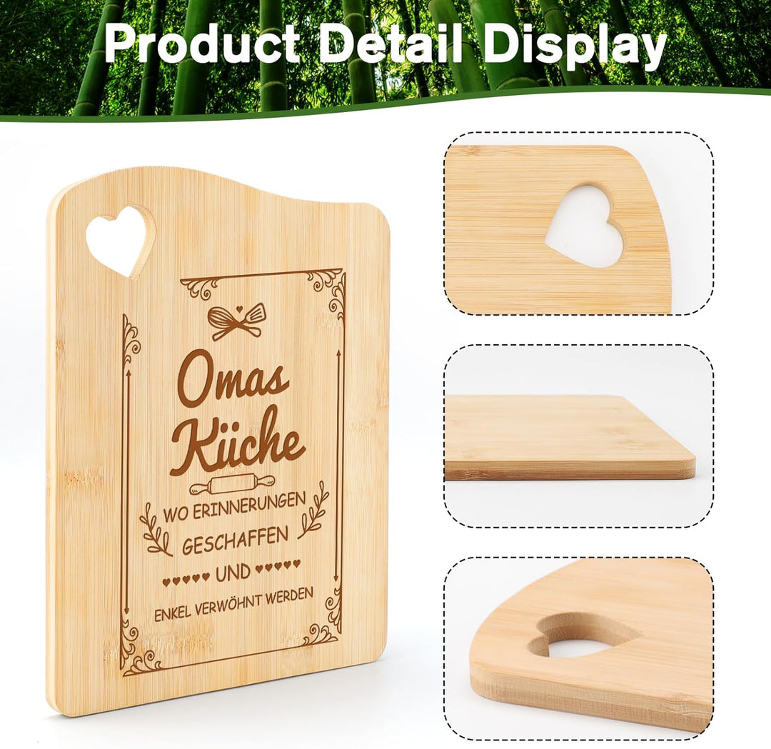 Tulolvae Oma Geschenk, Bambus Schneidebrett Geschenke für Beste Oma zum Geburtstag Muttertag Weihnac