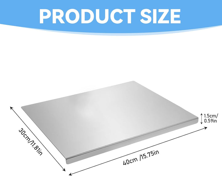 Edelstahl Schneidebrett mit Anschlagkante 30 x 40 cm Arbeitsplatte Küche Schneidbrett Stainless Stee