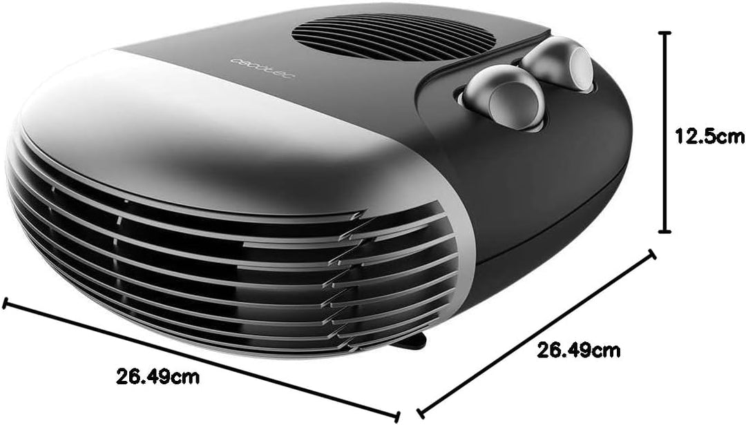 Cecotec Elektrischer Energiesparheizlüfter ReadyWarm 2000 Max Horizon Schwarz, Heizlüfter mit 2000 W