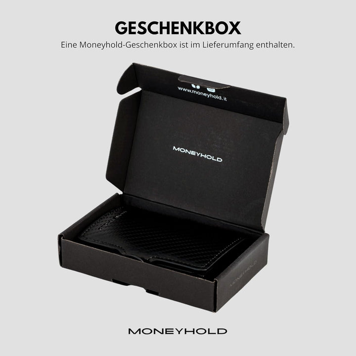 Moneyhold® Slim Wallet - Kartenetui Herren - Mini Geldbörse Herren auch mit Münzfach - Karten Portem