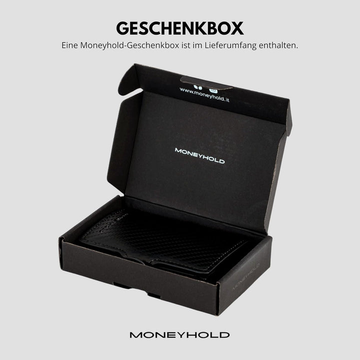 Moneyhold® Slim Wallet - Kartenetui Herren - Mini Geldbörse Herren auch mit Münzfach - Karten Portem