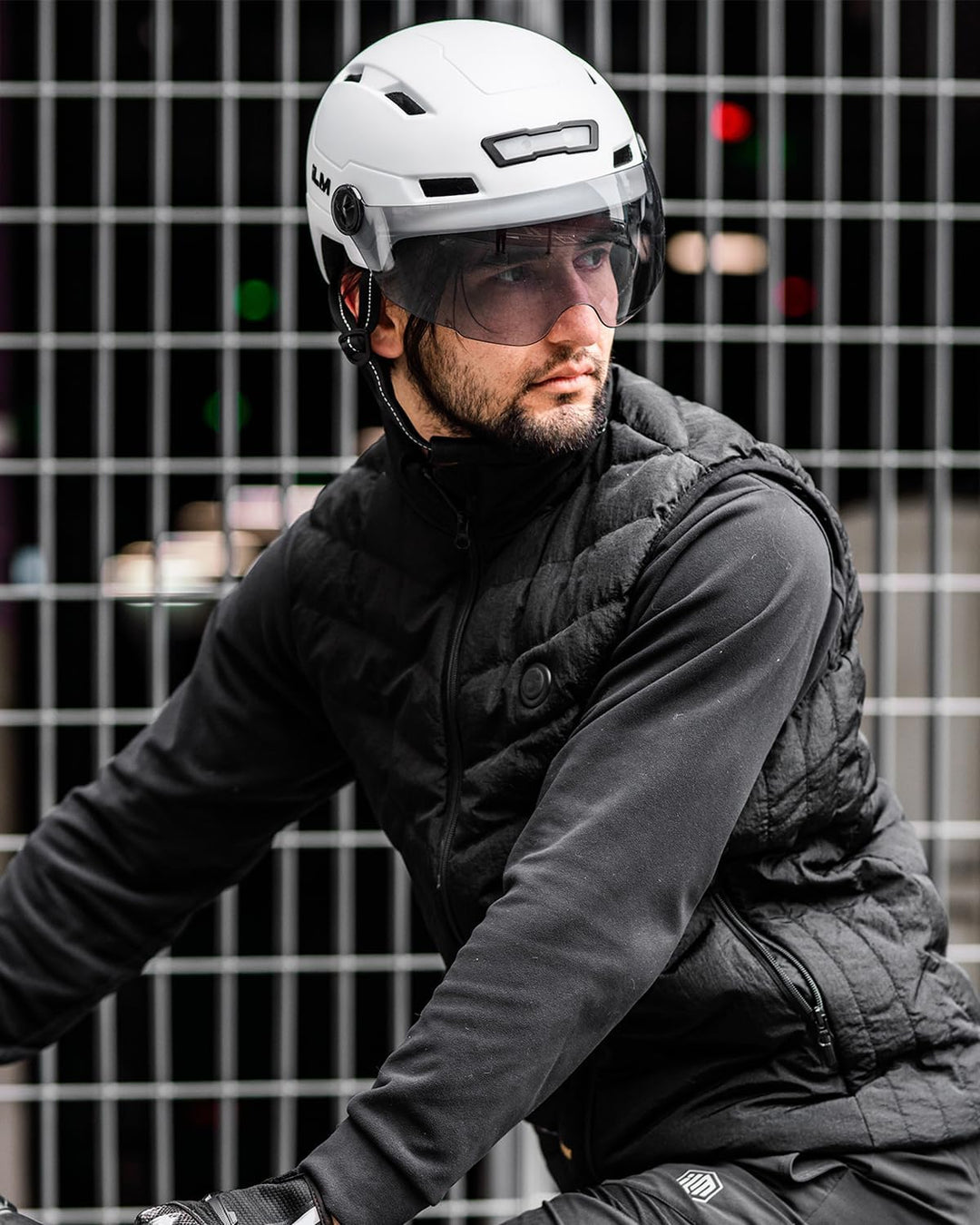ILM Fahrradhelm mit Visier und LED Licht Mountain&Road Fahrradhelme für Damen und Herren Fahrradhelm