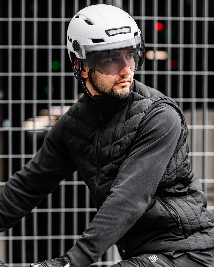 ILM Fahrradhelm mit Visier und LED Licht Mountain&Road Fahrradhelme für Damen und Herren Fahrradhelm