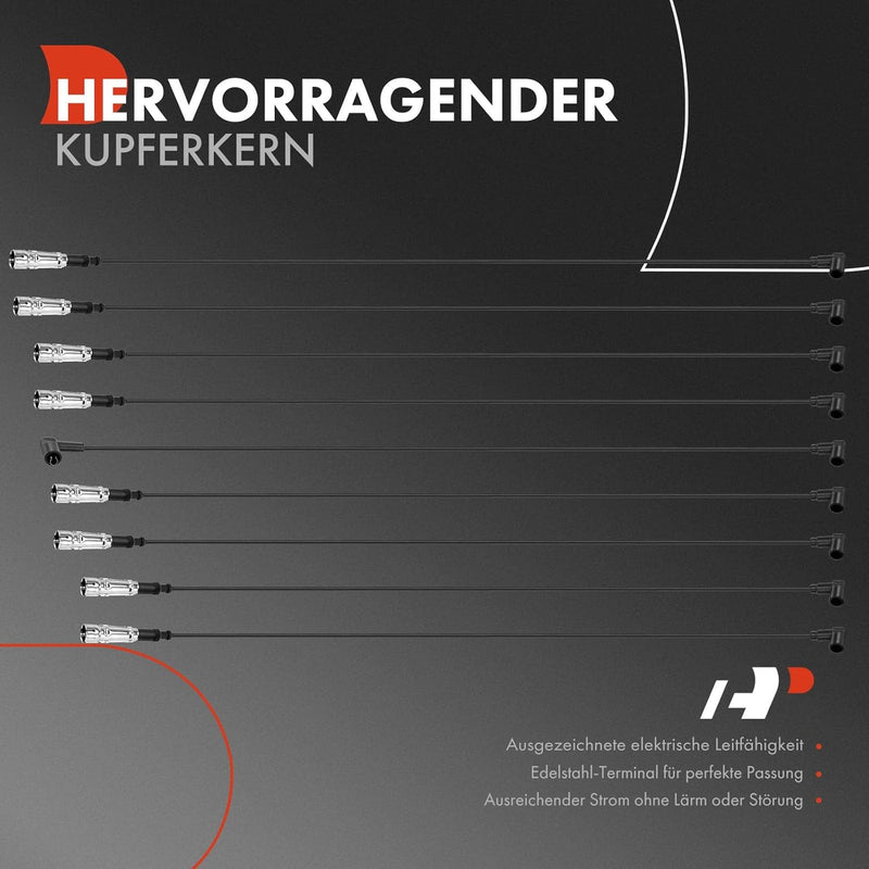 Frankberg 9x Zündleitungssatz Zündkabel Kompatibel mit S-Klasse W116 W126 3.5L 3.8L 6.8L 1975-1984 S