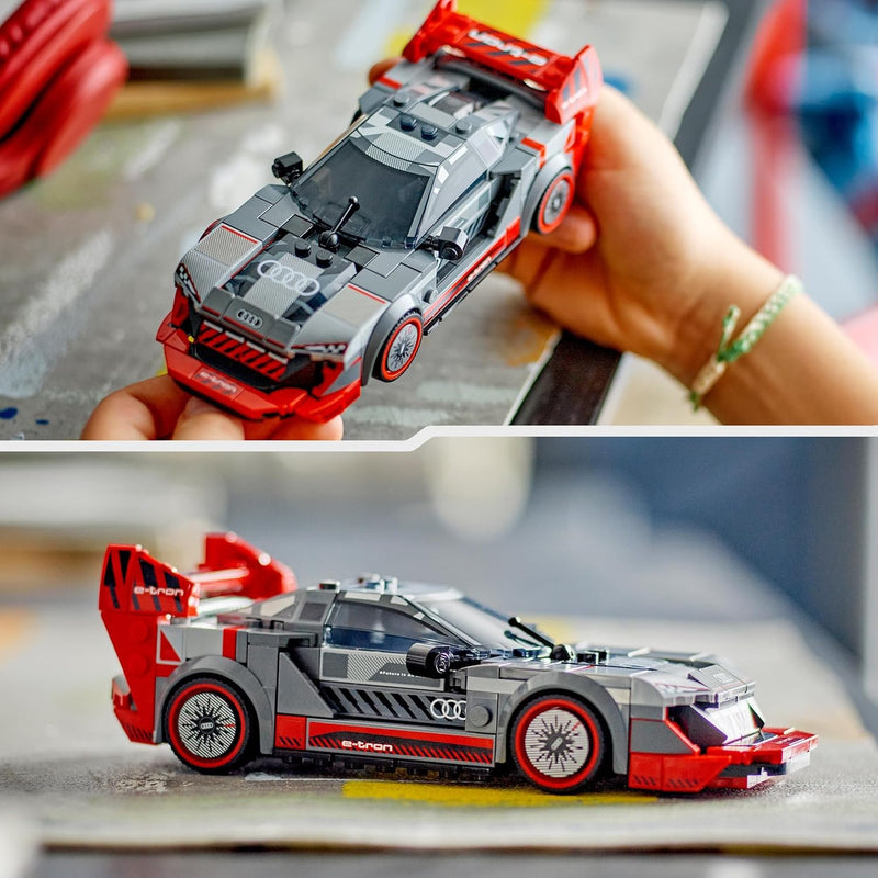 Lego Speed Champions Audi S1 e-tron Quattro Rennwagen Set mit Auto-Spielzeug zum Bauen, Spielen und