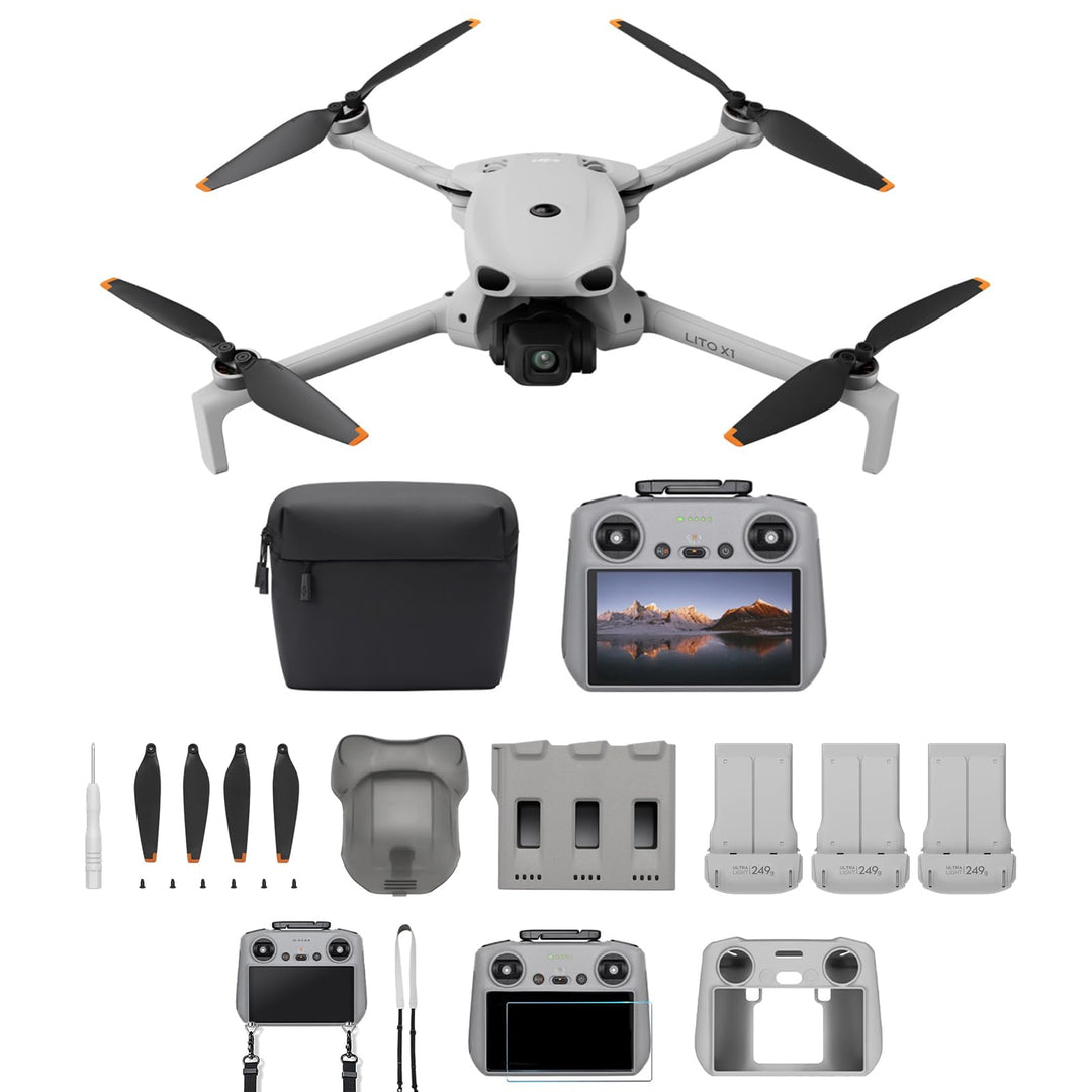 DJI Lito X1 Fly More Combo Bundle, 4K Kameradrohne Hinderniserkennung, ActiveTrack, 1/1,3-Zoll-Senso