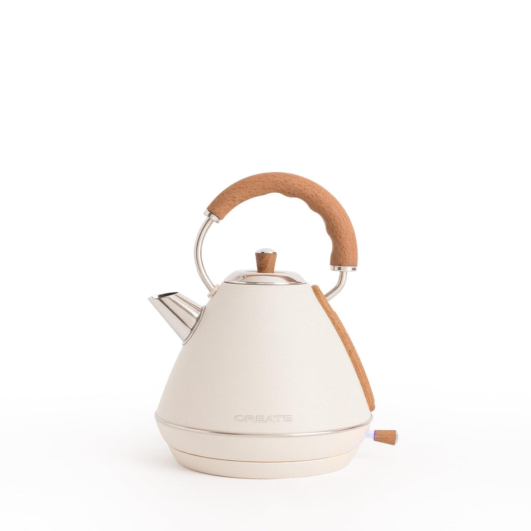 CREATE/KETTLE RETRO L/Elektrischer Wasserkocher Cremeweiss/Schnelles Aufkochen, Fassungsvermögen 1,7