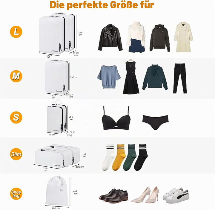 Koffer Organizer Set 8-teilig, Packtaschen für Koffer, Packing Cubes Set für Reise,Packtaschen mit K