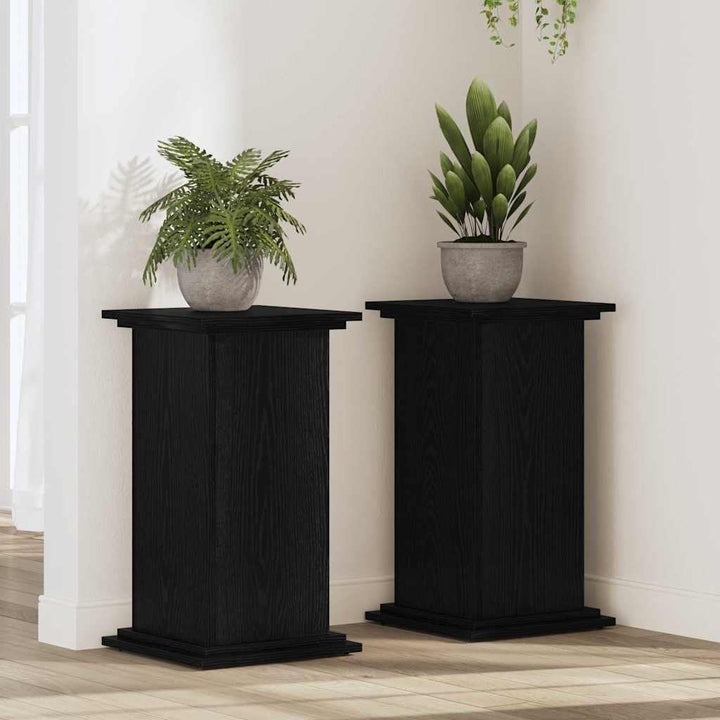 vidaXL Pflanzenständer Schwarz Eichen-Optik 33 x 33 x 60 cm, Garten und Terrasse, moderner Pflanzens