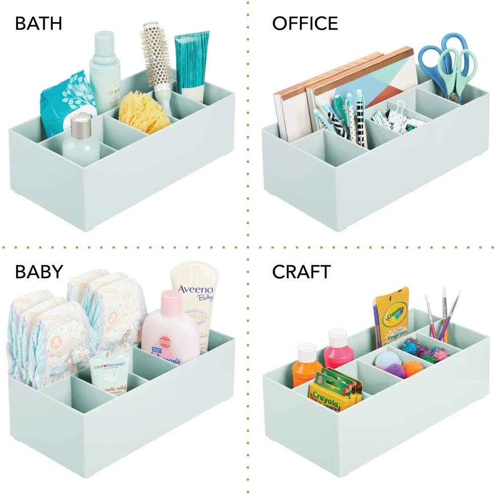 mDesign Schminkaufbewahrung für Wasch- oder Schminktische – Aufbewahrungsbox aus BPA-freiem Kunststo