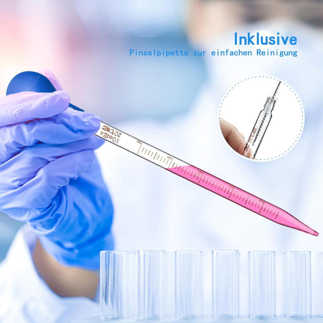 4 Stück 10ml Glass Skala Graduated Tropfer Droppers Tropfenzähler Lab Pipettes Dropper Liquid Pipett