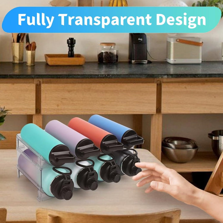 2 Etagen Stapelbares Flaschenregal Weinregal Flaschenhalter für 8 Flaschen, 39 x 21cm Kunststoff Was