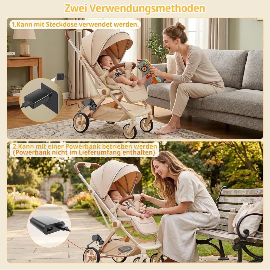 Kinderwagenschaukler, Unterstütztes Schaukeln des Kinderwagens, Baby Schlafhilfe, Sanftes Schaukeln,