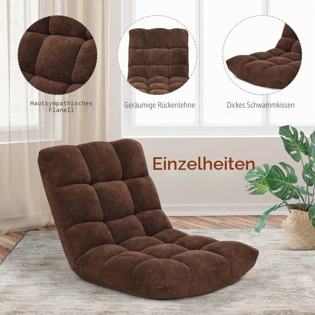 LIFEZEAL Bodenstuhl gepolstert, Bodensessel Bodensofa mit Verstellbarer Rückenlehne, Meditationsstuh