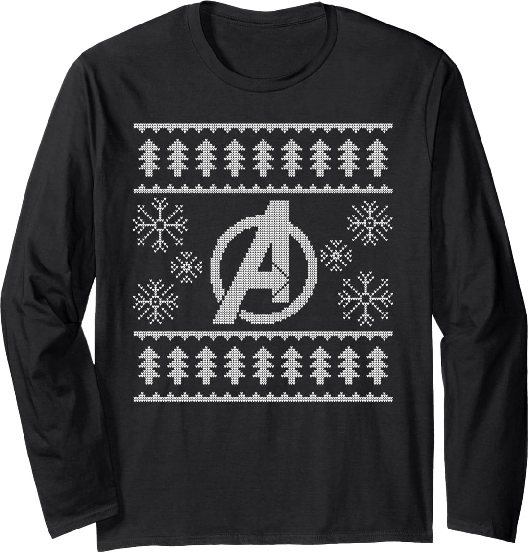 Marvel Avengers Logo Holiday Ugly Sweater Langarmshirt