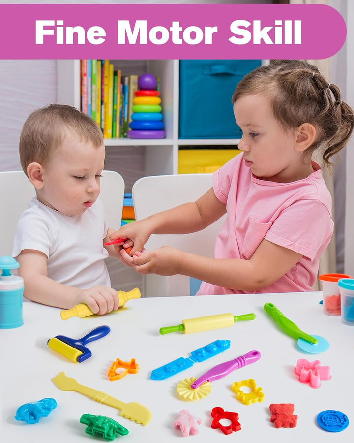 Lictin Knete Zubehör, 44 Stück Knete Set Knetwerkzeug für Kinder, Play Doh ZubehörModellierung von T
