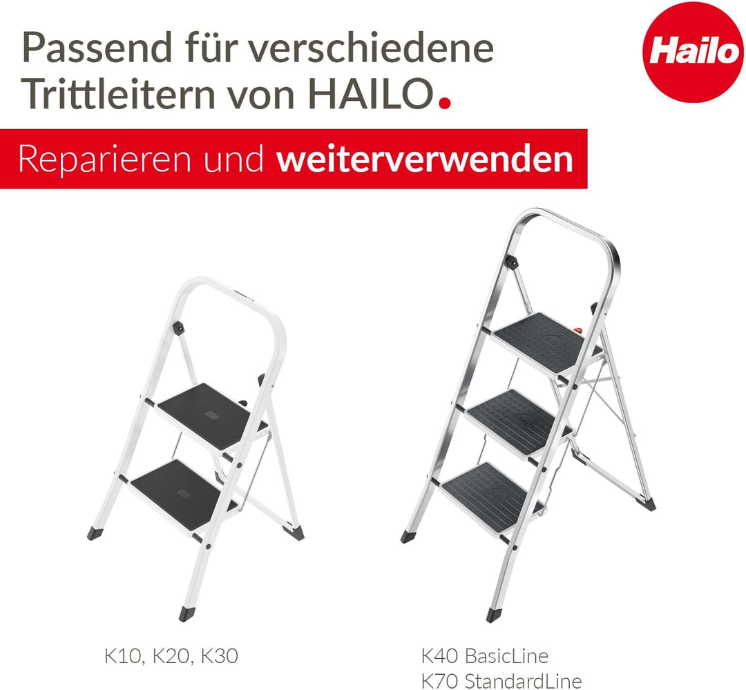 Hailo Leiter-Fuss-Set - Ersatzfüsse für Hailo Trittleitern wie K10, K20, K30, K40 BasicLine und K70
