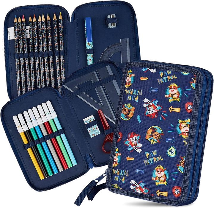 PAW PATROL Federmäppchen Gross Etui Stifte Jungen und Mädchen Stifte Kinder Gefüllt Federmappe Schul