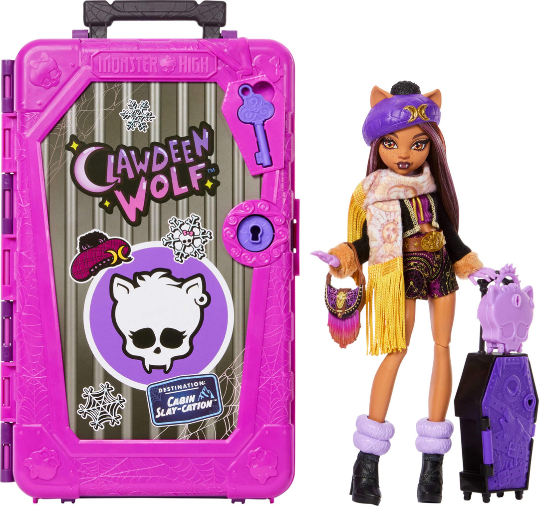 Monster High Skulltimate Secrets Clawdeen Wolf-Puppe und Zubehörset, Destination: Hütten-Gruselurlau