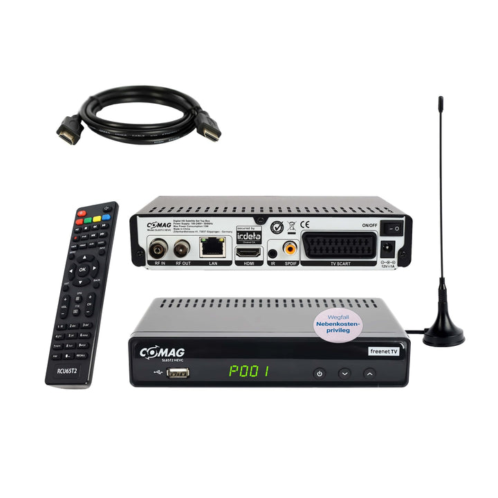 COMAG SL65T2 DVB-T2 Receiver, Freenet TV (Private Sender in HD), PVR Ready, Full-HD 1080p, SCART, Me