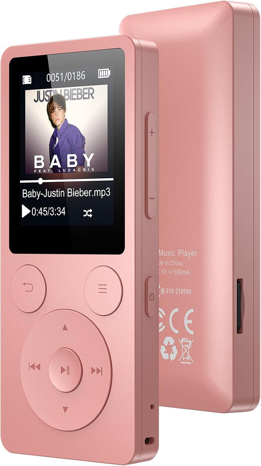 64GB MP3 Player Bluetooth 5.3 &amp; Lautsprecher – Upgrade mit physischen Tasten (Zurück, Menü, Lautstär