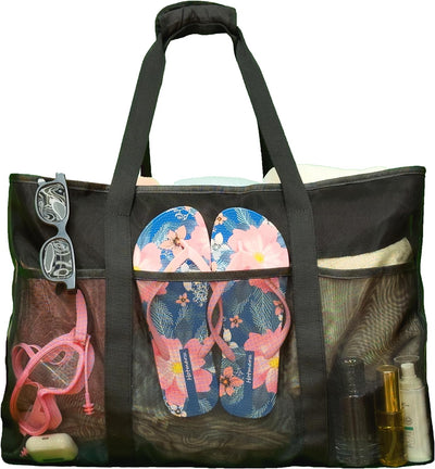 Strandtasche XXL Familie, Gross Strandtasche mit Reissverschluss, Faltbar Badetasche Wasserdicht San