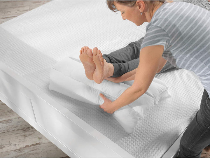 Theraline Gekammertes Beinkissen Mikroperlen 75 x 75 cm weiss 75x75 cm Weiss, 75x75 cm Weiss