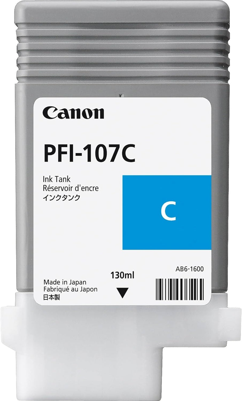 Canon PFI-107C Tinte cyan Standardkapazität 130ml 1er-Pack, 6706B001AA Single