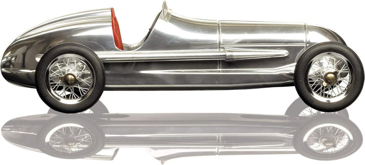 Authentic Models | Modellauto Silberpfeil aus silbernem Aluminium mit rotem Sitz | PC014R | Oldtimer