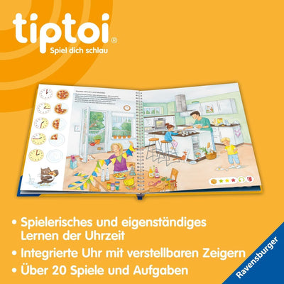 Ravensburger tiptoi Buch - Mein Lern-Spiel-Abenteuer | Uhr und Zeit + Kinder ABC Buchstaben Poster |