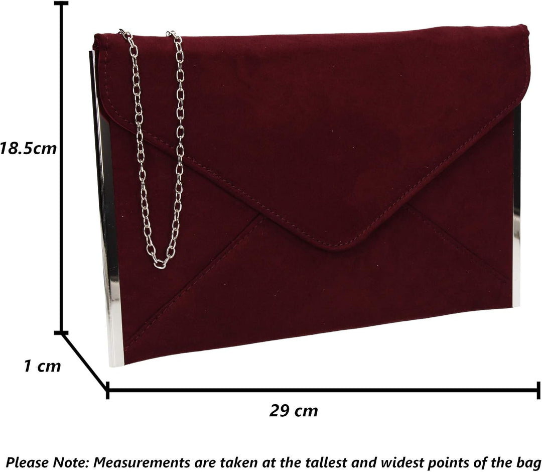 SwankySwans Damen-Clutch Louis, Veloursleder/Samt, schlankes Briefumschlag-Design, ideal für Partys,