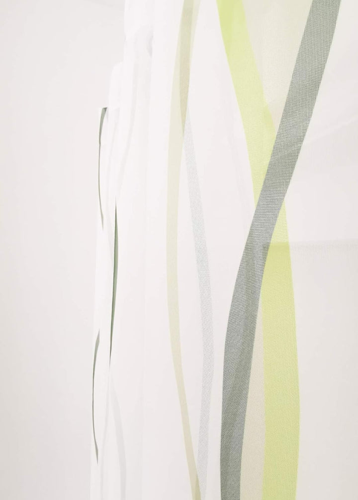 BAILEY JO 1er-Pack Gardinen mit Wellen Druck Design Vorhang Transparent Voile Vorhänge (BxH 140x245c