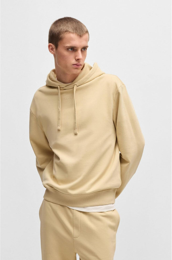 HUGO Herren Dapo Relaxed-Fit Hoodie aus Baumwoll-Terry mit Logo-Print, Beige285