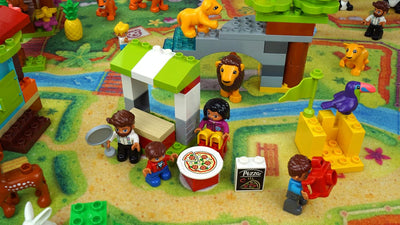 HuggyPlay Spielteppich Zoo Kinderteppich 90 x 150 cm, Zoo