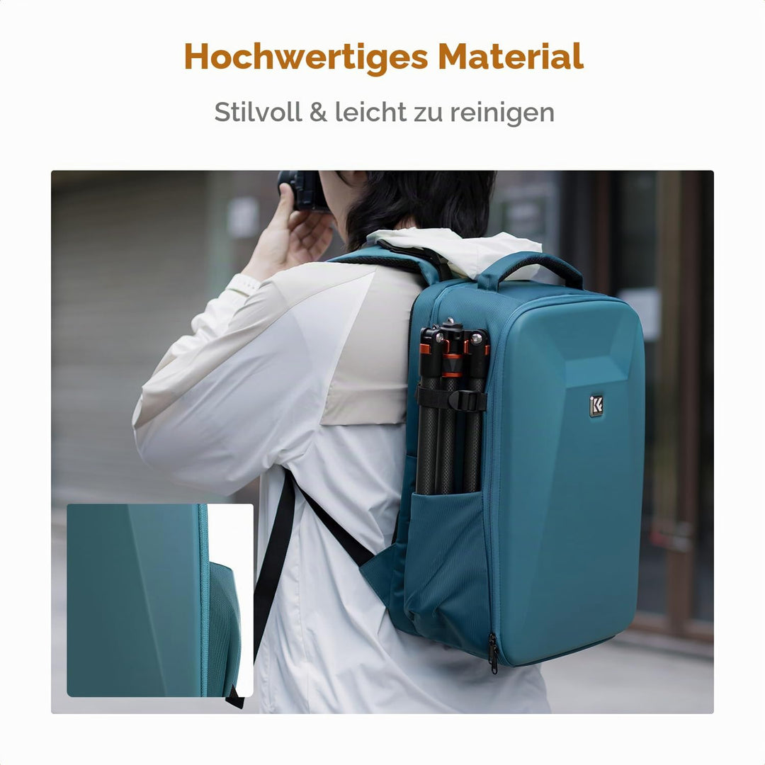 K&amp;F Concept Kamerarucksack Fotorucksack mit Hartschale Kameratasche mit 15,6-Zoll-Laptopfach und Reg