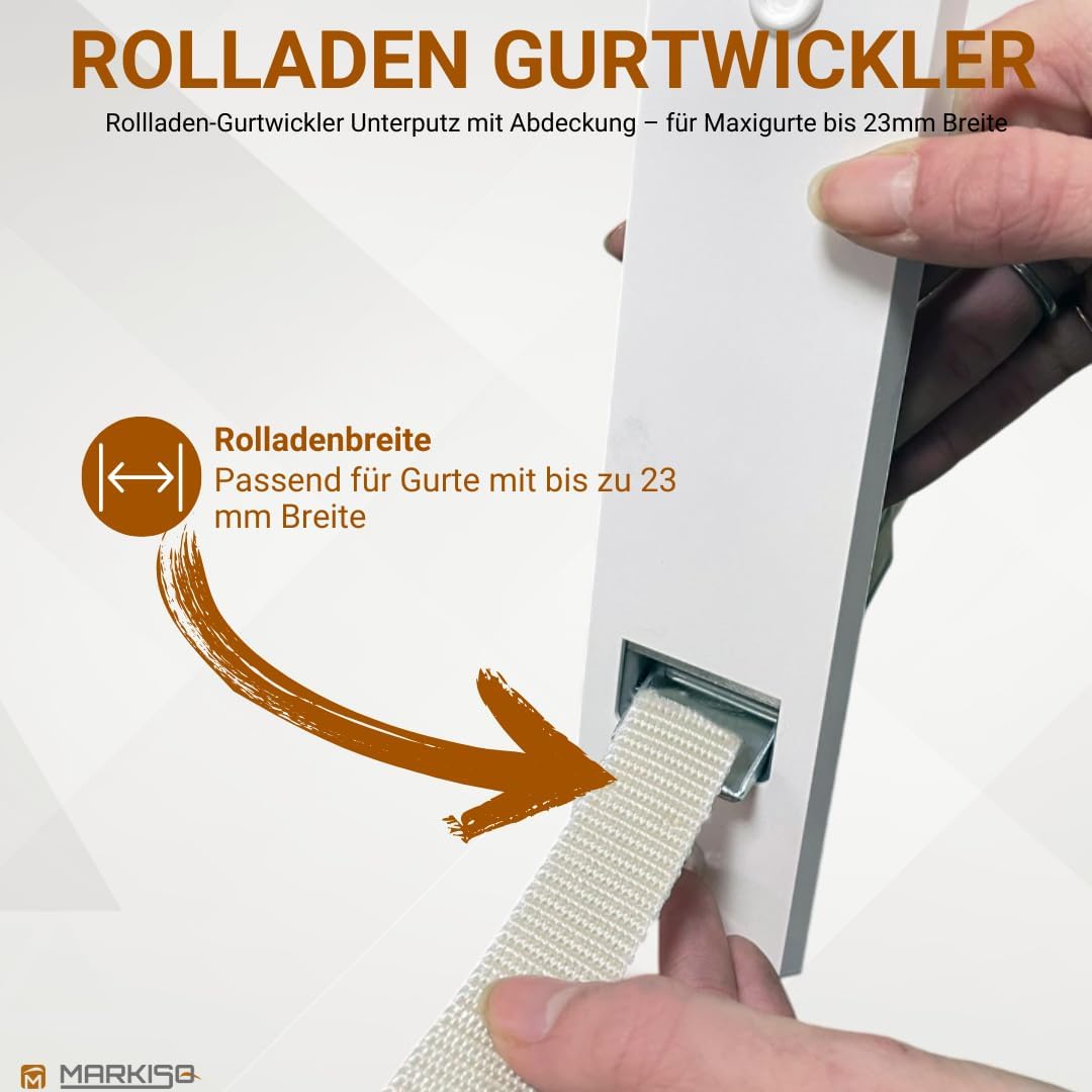markiso® Rolladen Gurtwickler unterputz, Rollladen Aufwickler Lochabstand 160mm | 5 Stück | für Maxi
