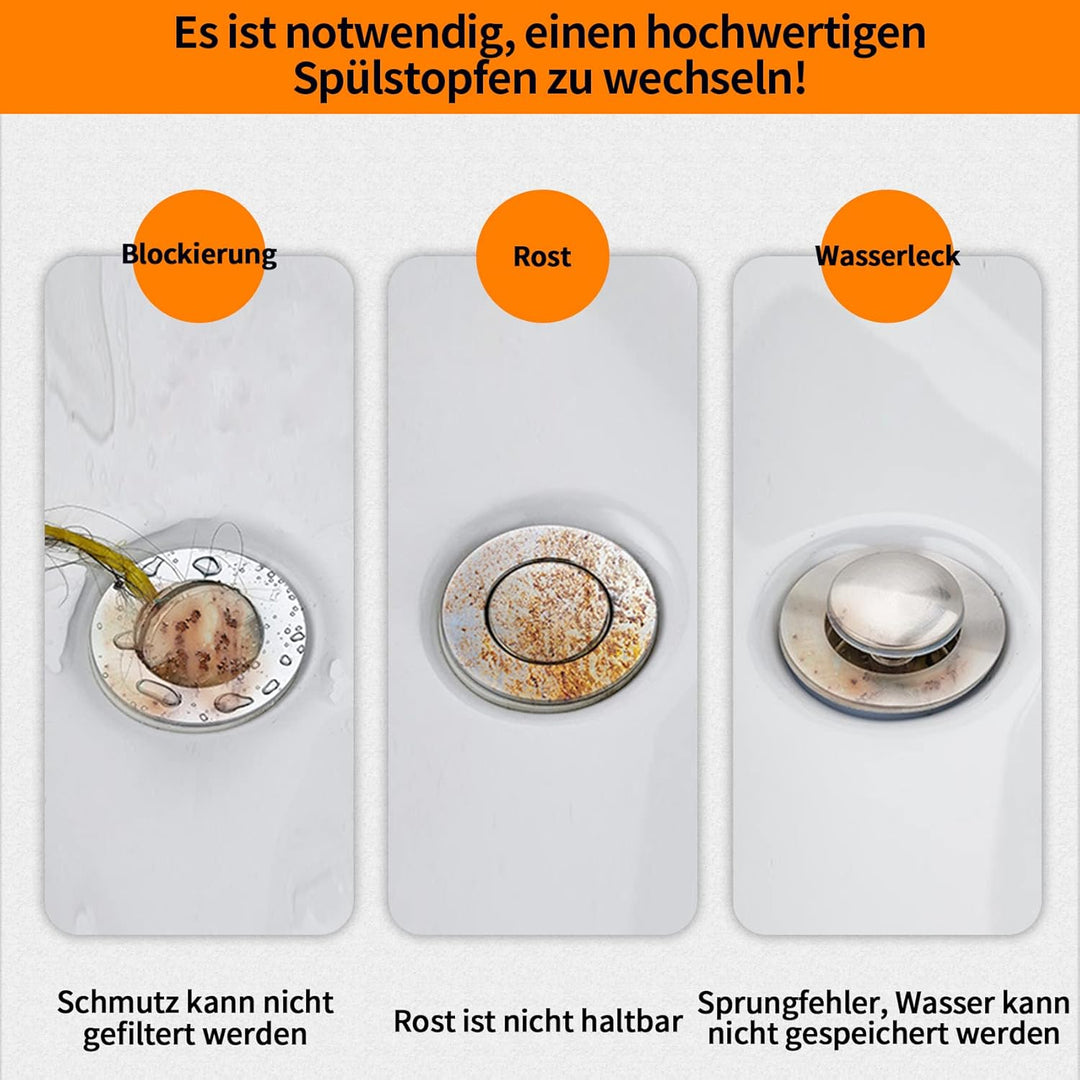 HAPPUP Pop Up Stöpsel Waschbecken Mit Anti Clogging Sieb, Universal Abflusssieb Waschbecken Stöpsel