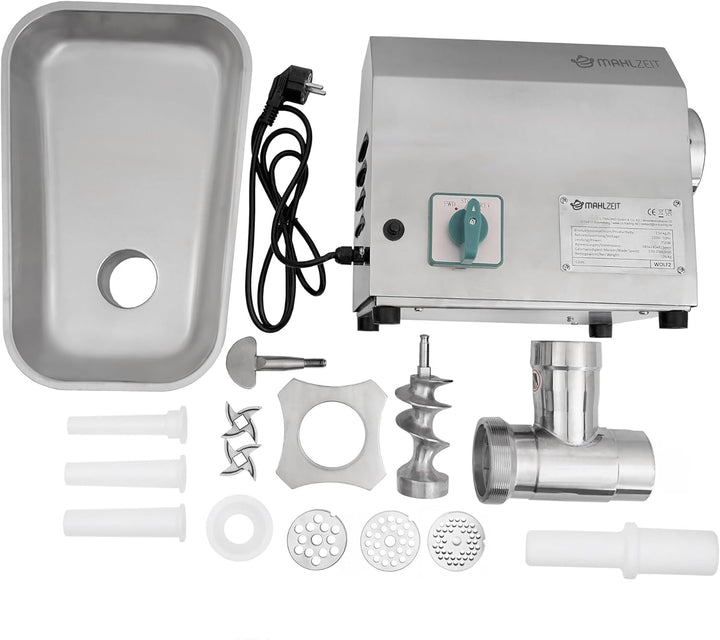 Zelsius Profi Edelstahl Fleischwolf elektrisch | 750W - 150kg/h | Faschiermaschine aus Edelstahl, Wu