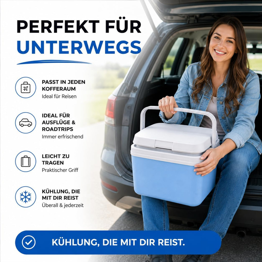 Premium Kühlbox 15L mit mobilem Kühlakku & Kühlelement – Maximale Kühlleistung & Lange Frische - Küh