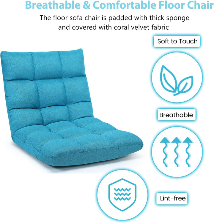 LIFEZEAL Bodenstuhl gepolstert, Bodensessel Bodensofa mit Verstellbarer Rückenlehne, Meditationsstuh