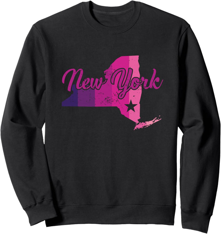 Übersichtskarte des Bundesstaates New York USA Sweatshirt