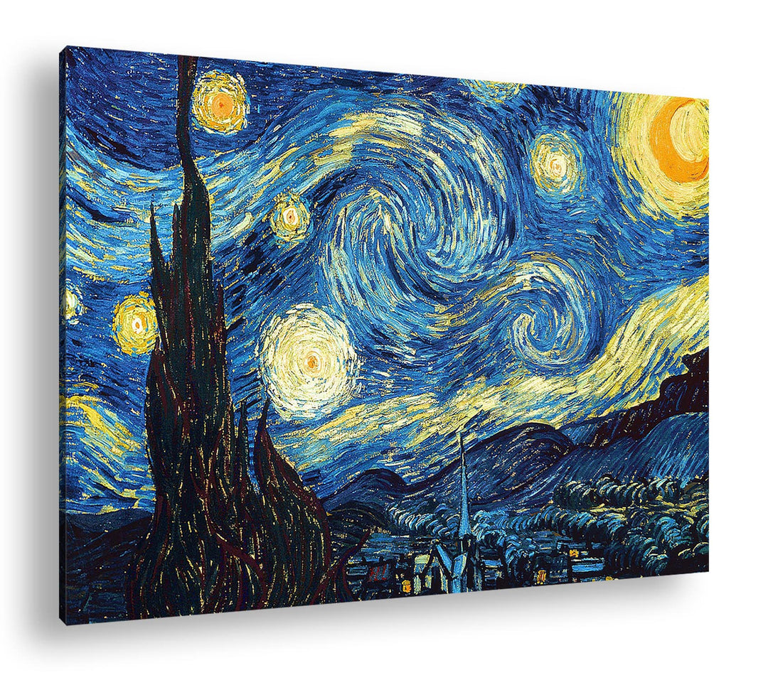 deyoli Sternenklarer Himmel Van Gogh Format: 120x80 als Leinwandbild, Motiv fertig gerahmt auf Echth