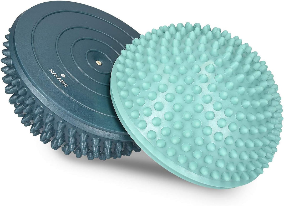 Navaris Balance-Igel Fitness Halbkugel mit Noppen - 2X Balance Igel Set - Sport Kissen für Balancetr
