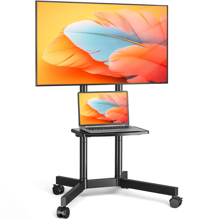 TVON Mobiler TV Ständer Rollbar Fernseherständer mit Rollen für 32-70 Zoll Fernseher, TV Bodenstände