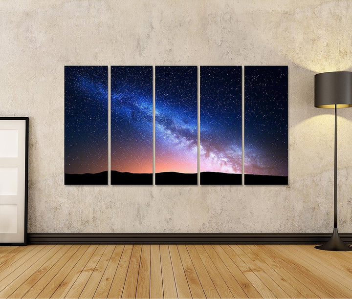 islandburner Bild auf Leinwand Nachtlandschaft Bunte Milchstrasse Licht Sternenhimmel Universum Bild