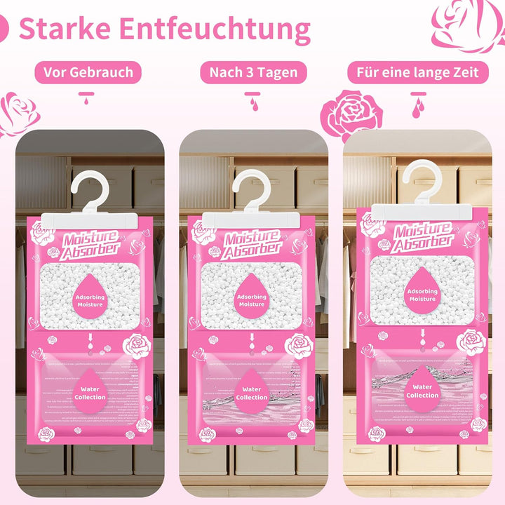 Boadw 10x230G Hänge Luftentfeuchter mit Duft, Kleiderschrank Feuchtigkeitsabsorber für Keller, Schla
