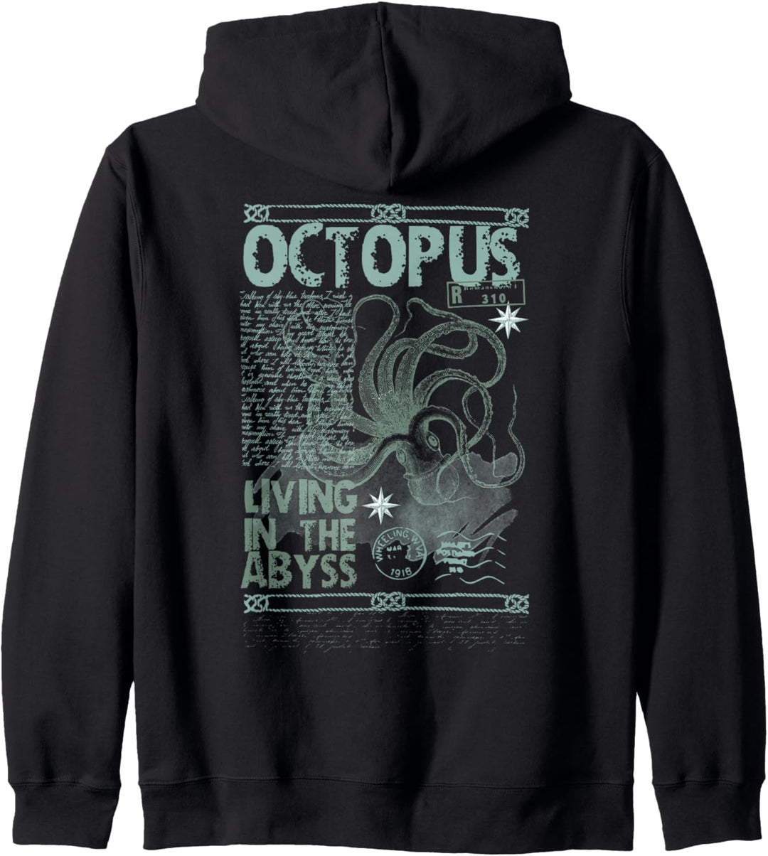Oktopus Vintage Tintenfisch Kraken Meerestiere Herren Damen Kapuzenjacke