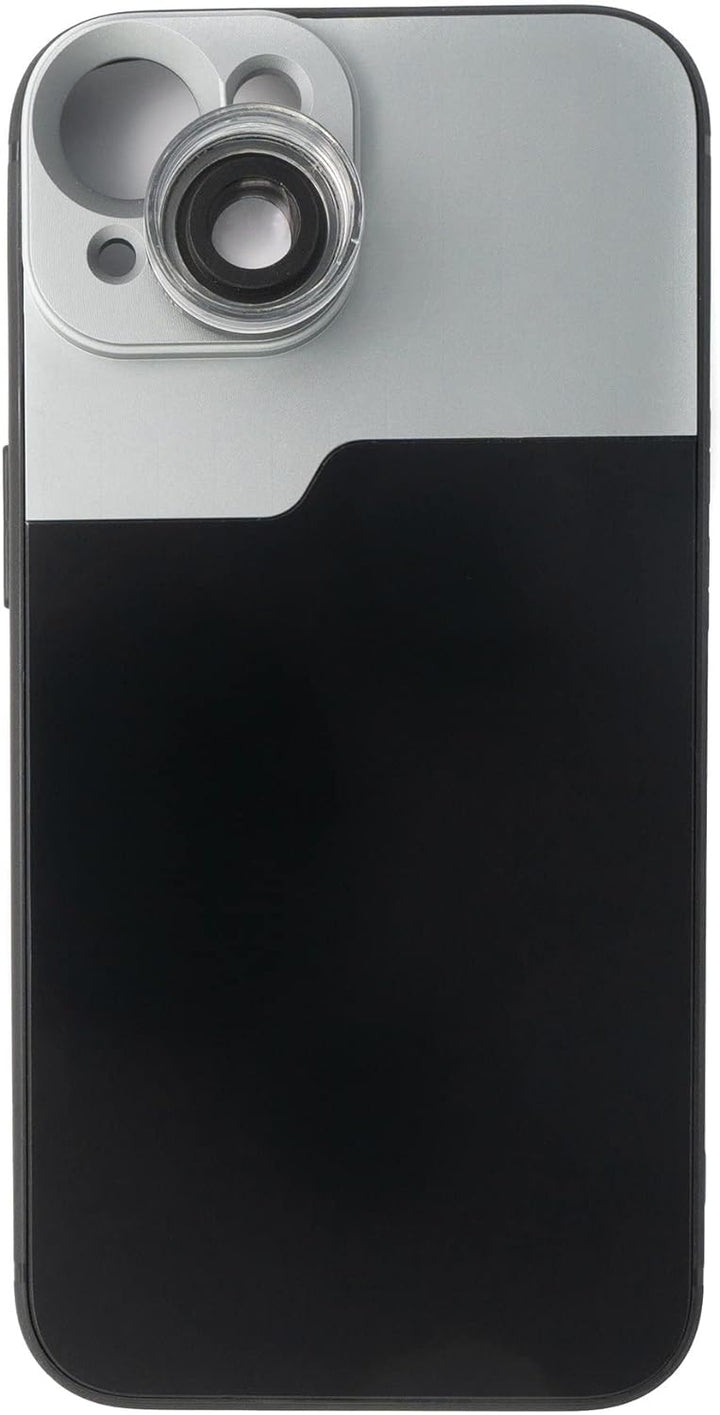 SYSTEM-S Makro Linse 30x Mikroskop Filter mit Hülle in Schwarz für iPhone 13